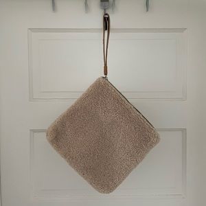 Nice Things Sherpa and Polka Dot Square Clutch wristlet